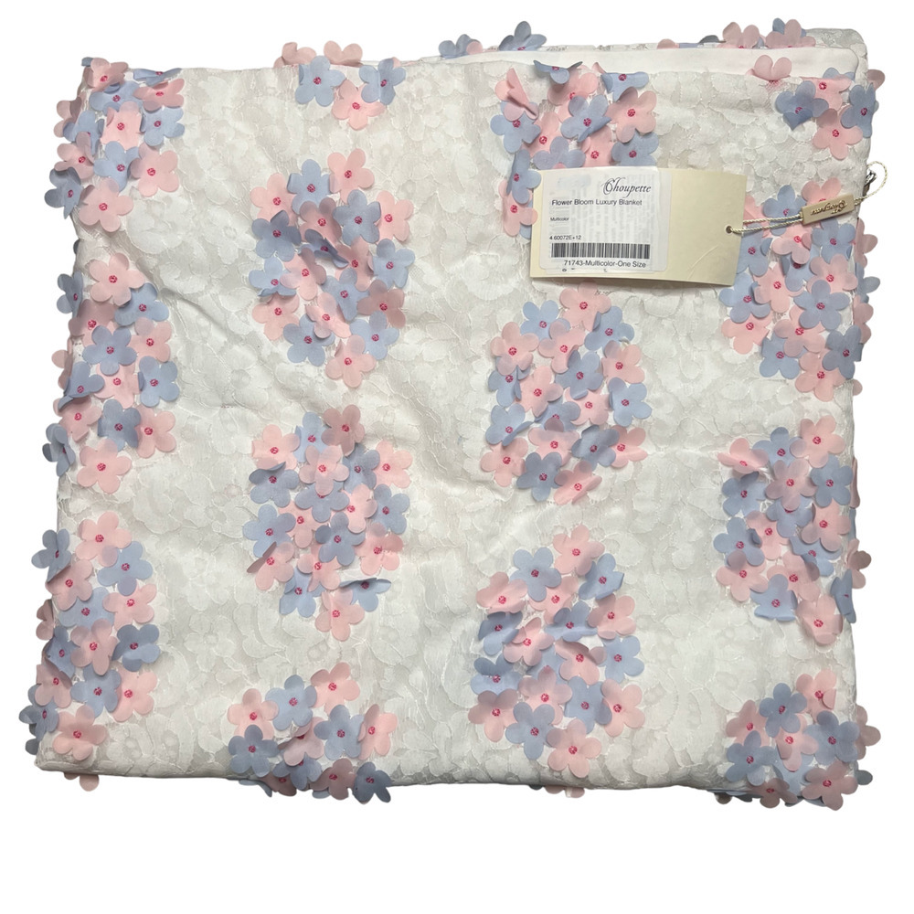 Luxury 100% Cotton Baby Blanket Blue Pink White French Choupette Double Sided